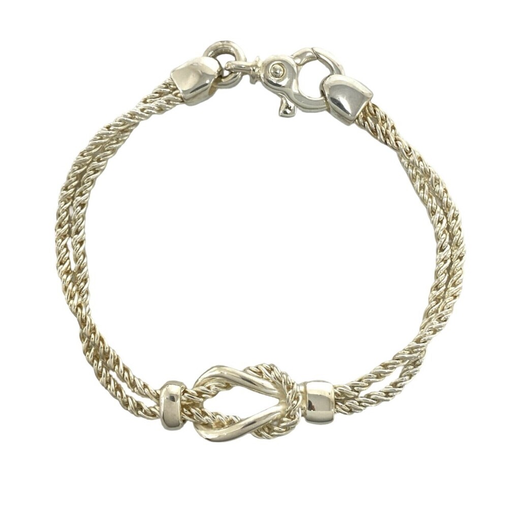 TIFFANY&Co. Tiffany Vintage Double Rope Center Knot Bracelet, Sterling Silver...